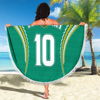 Custom Cook Islands Rugby Beach Blanket Tatau Art Sport Style Green Color LT03 - Polynesian Pride