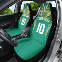 Custom Cook Islands Rugby Car Seat Cover Tatau Art Sport Style Green Color