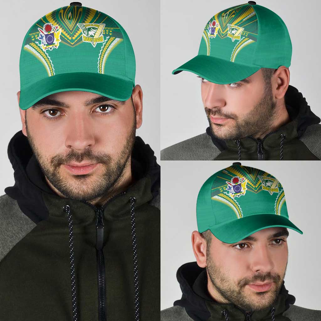 Cook Islands Rugby Classic Cap Tatau Art Sport Style Green Color