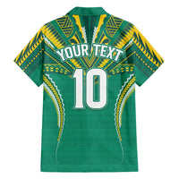 Custom Cook Islands Rugby Family Matching Puletasi and Hawaiian Shirt Tatau Art Sport Style Green Color