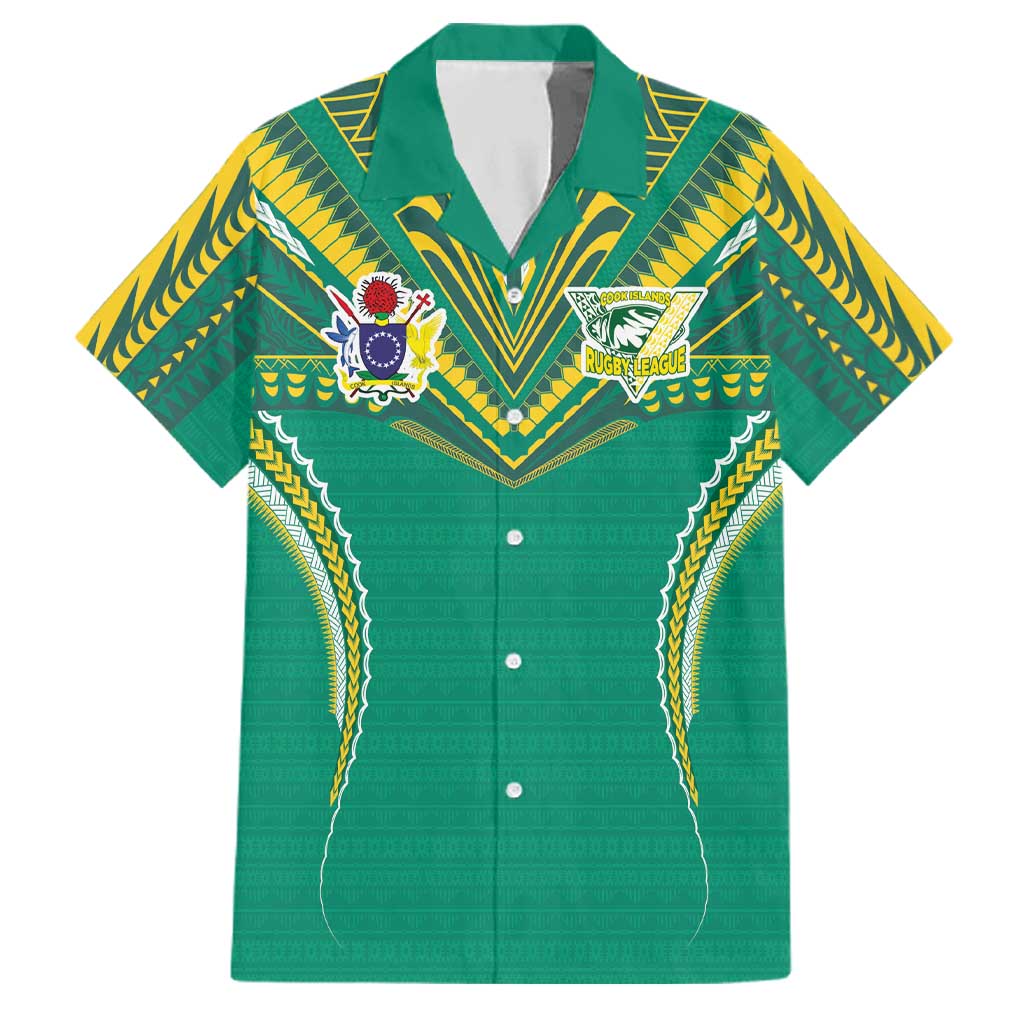Custom Cook Islands Rugby Family Matching Summer Maxi Dress and Hawaiian Shirt Tatau Art Sport Style Green Color