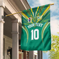 Custom Cook Islands Rugby Garden Flag Tatau Art Sport Style Green Color