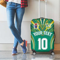 Custom Cook Islands Rugby Luggage Cover Tatau Art Sport Style Green Color
