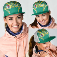 Cook Islands Rugby Mesh Trucker Cap Tatau Art Sport Style Green Color