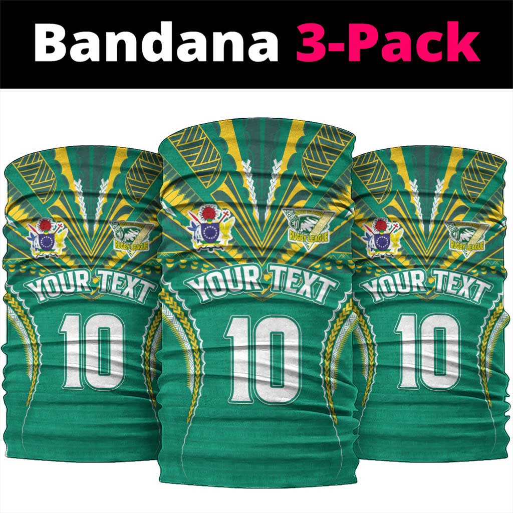 Custom Cook Islands Rugby Neck Gaiter Tatau Art Sport Style Green Color LT03 package One Size: 25*50cm Green - Polynesian Pride