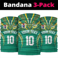 Custom Cook Islands Rugby Neck Gaiter Tatau Art Sport Style Green Color LT03 package One Size: 25*50cm Green - Polynesian Pride