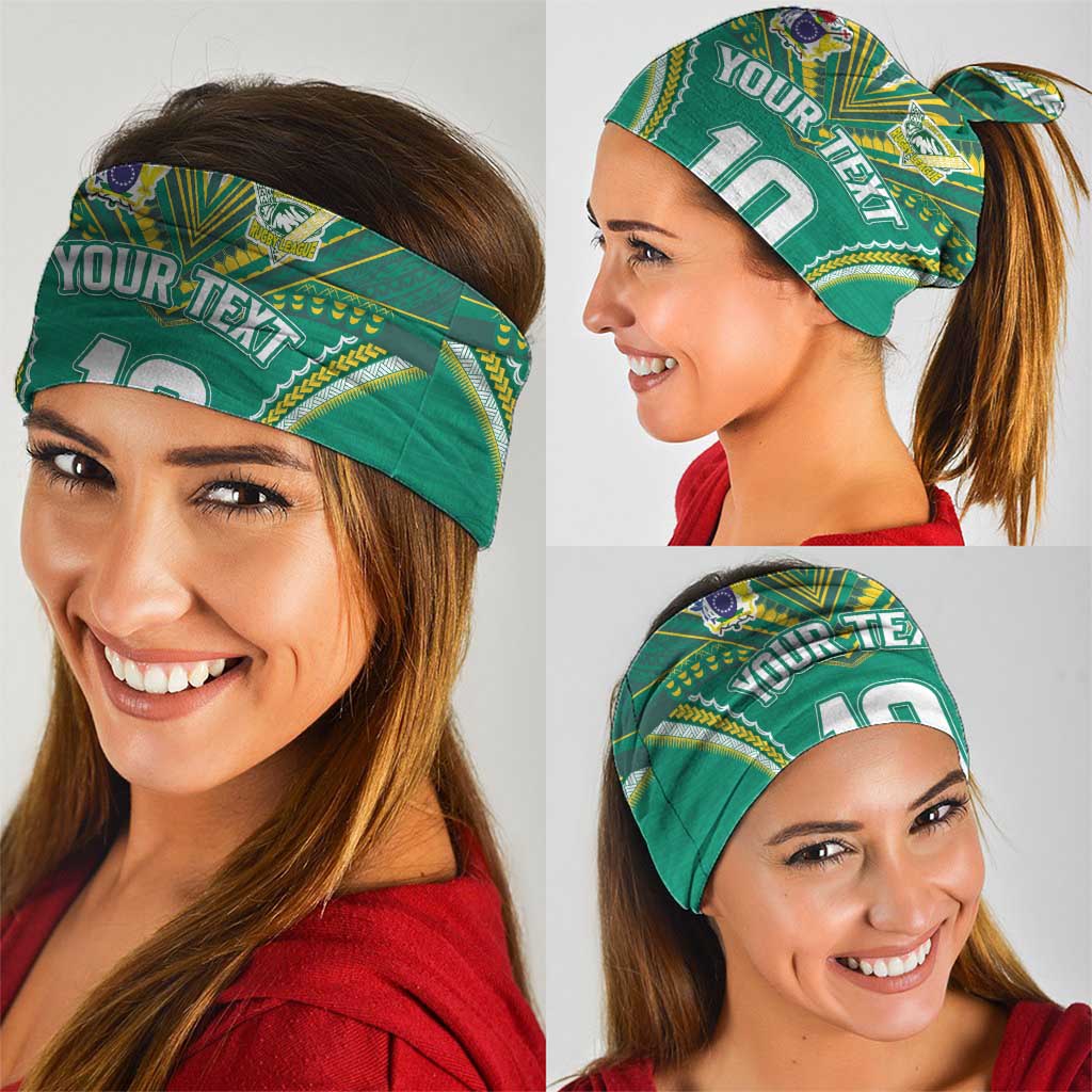 Custom Cook Islands Rugby Neck Gaiter Tatau Art Sport Style Green Color LT03 - Polynesian Pride
