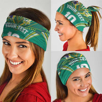 Custom Cook Islands Rugby Neck Gaiter Tatau Art Sport Style Green Color LT03 - Polynesian Pride
