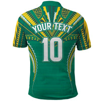 Custom Cook Islands Rugby Polo Shirt Tatau Art Sport Style Green Color