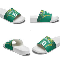 Custom Cook Islands Rugby Slide Sandals Tatau Art Sport Style Green Color