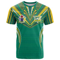 Custom Cook Islands Rugby T Shirt Tatau Art Sport Style Green Color LT03 Green - Polynesian Pride