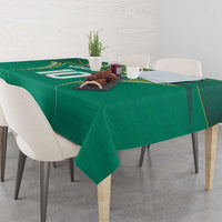 Custom Cook Islands Rugby Tablecloth Tatau Art Sport Style Green Color LT03 - Polynesian Pride