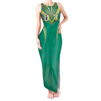Custom Cook Islands Rugby Tank Maxi Dress Tatau Art Sport Style Green Color
