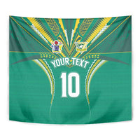 Custom Cook Islands Rugby Tapestry Tatau Art Sport Style Green Color LT03 - Polynesian Pride