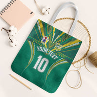 Custom Cook Islands Rugby Tote Bag Tatau Art Sport Style Green Color LT03 White Strap One Size Green - Polynesian Pride