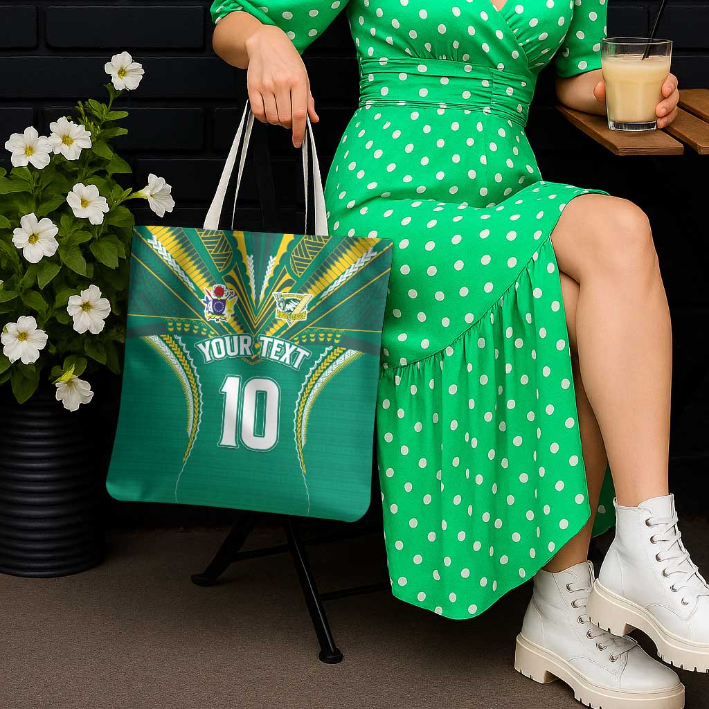 Custom Cook Islands Rugby Tote Bag Tatau Art Sport Style Green Color LT03 - Polynesian Pride