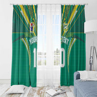 Custom Cook Islands Rugby Window Curtain Tatau Art Sport Style Green Color