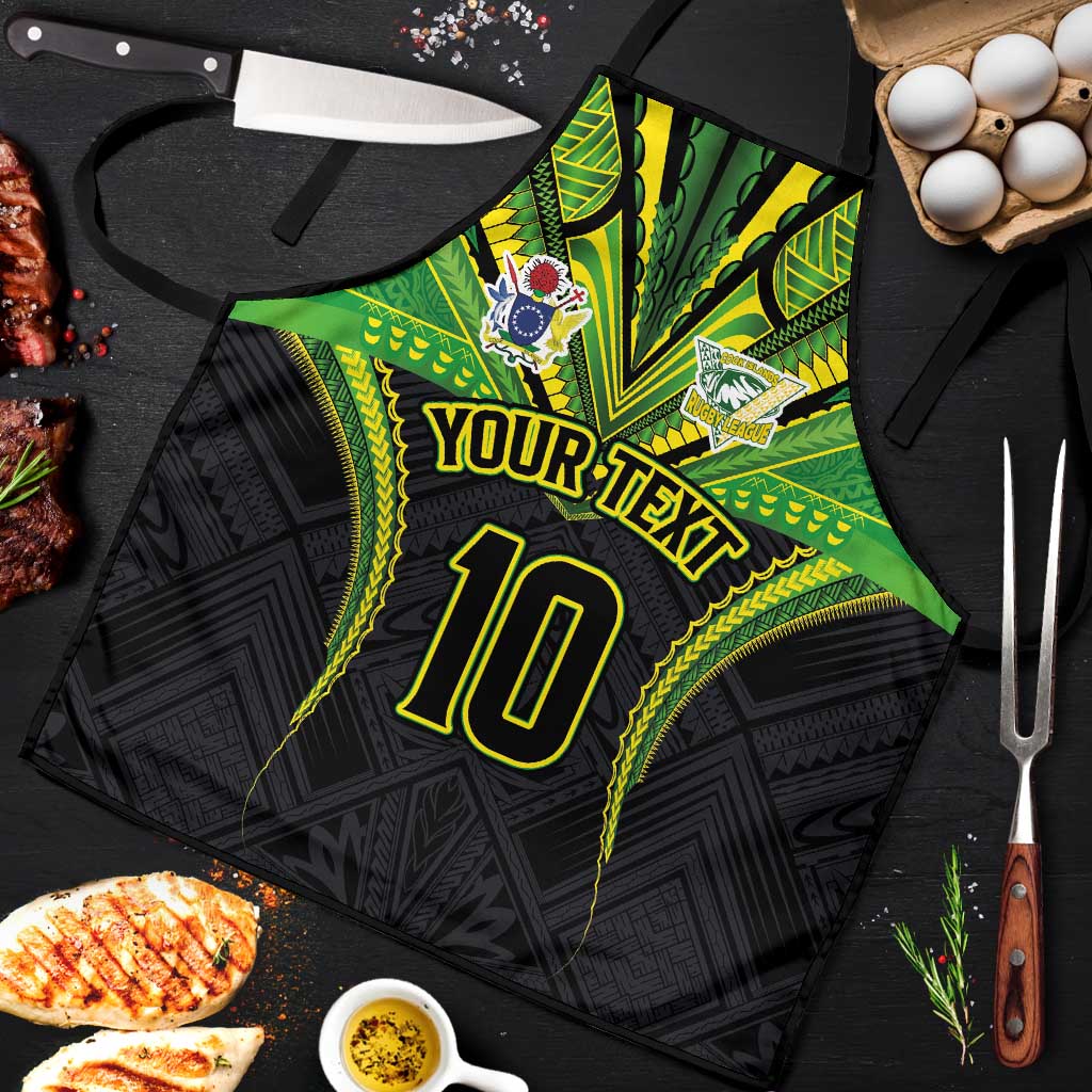 Custom Cook Islands Rugby Apron Tatau Art Sport Style Black Color LT03 Black - Polynesian Pride