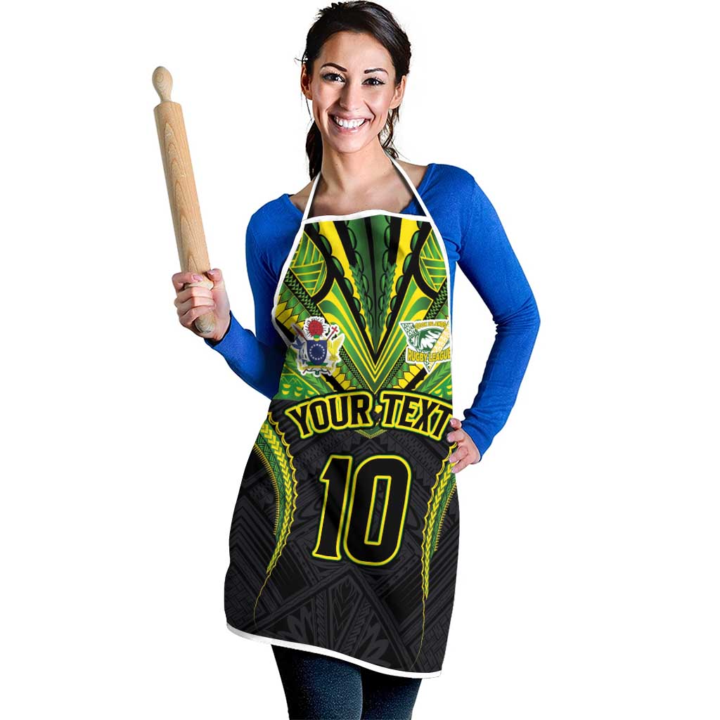 Custom Cook Islands Rugby Apron Tatau Art Sport Style Black Color LT03 - Polynesian Pride