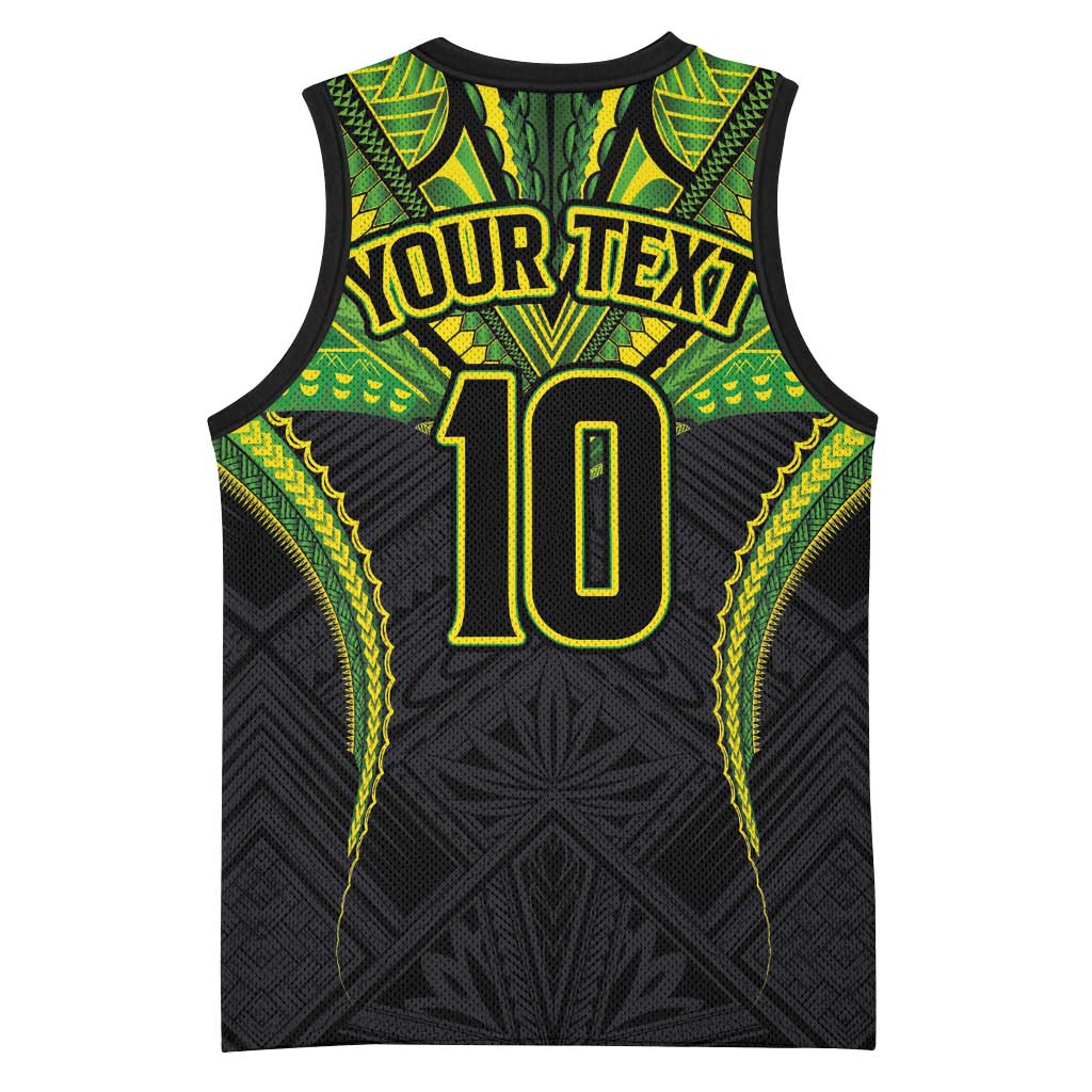 Custom Cook Islands Rugby Basketball Jersey Tatau Art Sport Style Black Color LT03 - Polynesian Pride