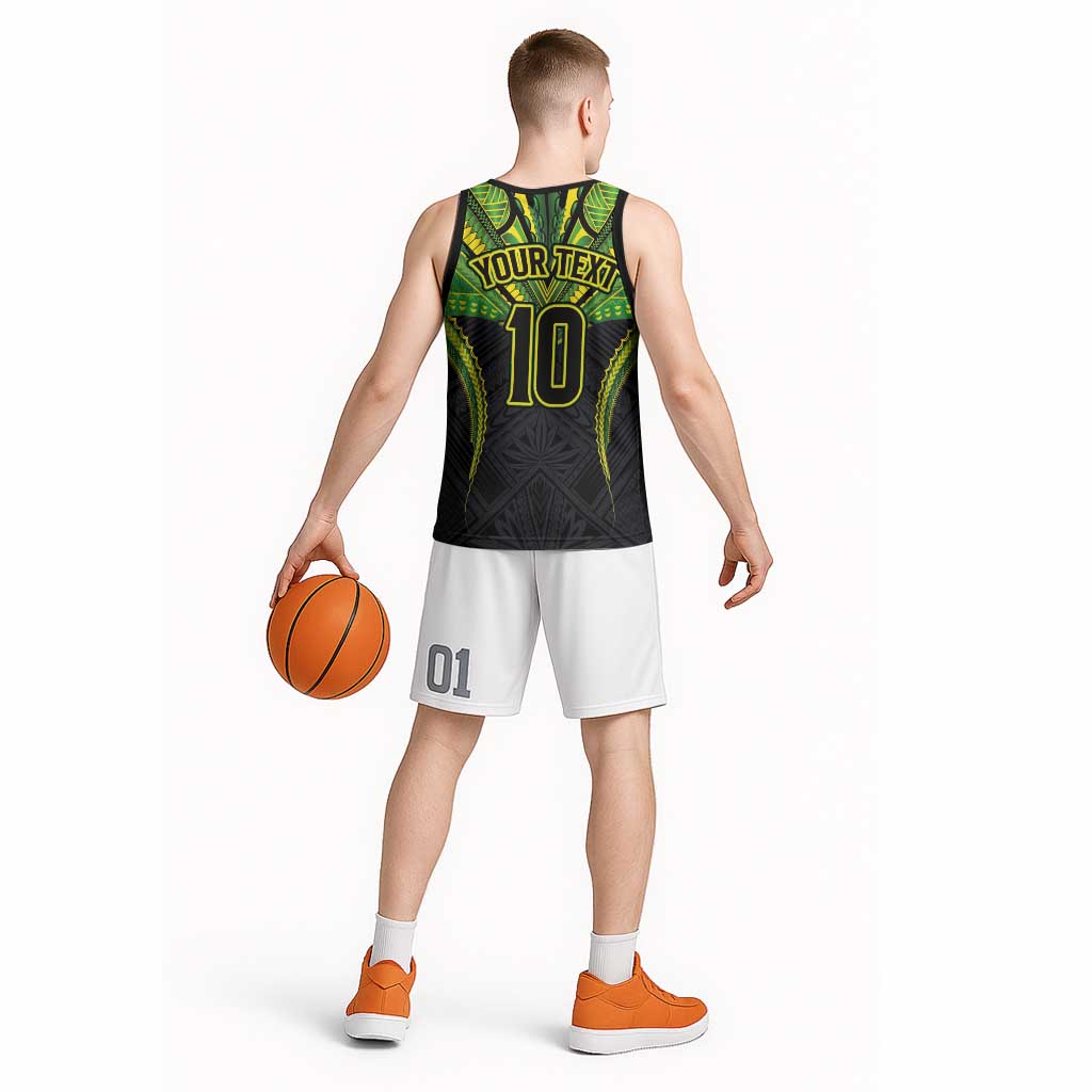 Custom Cook Islands Rugby Basketball Jersey Tatau Art Sport Style Black Color LT03 - Polynesian Pride