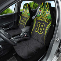 Custom Cook Islands Rugby Car Seat Cover Tatau Art Sport Style Black Color
