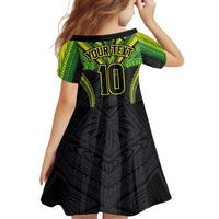 Custom Cook Islands Rugby Family Matching Tank Maxi Dress and Hawaiian Shirt Tatau Art Sport Style Black Color