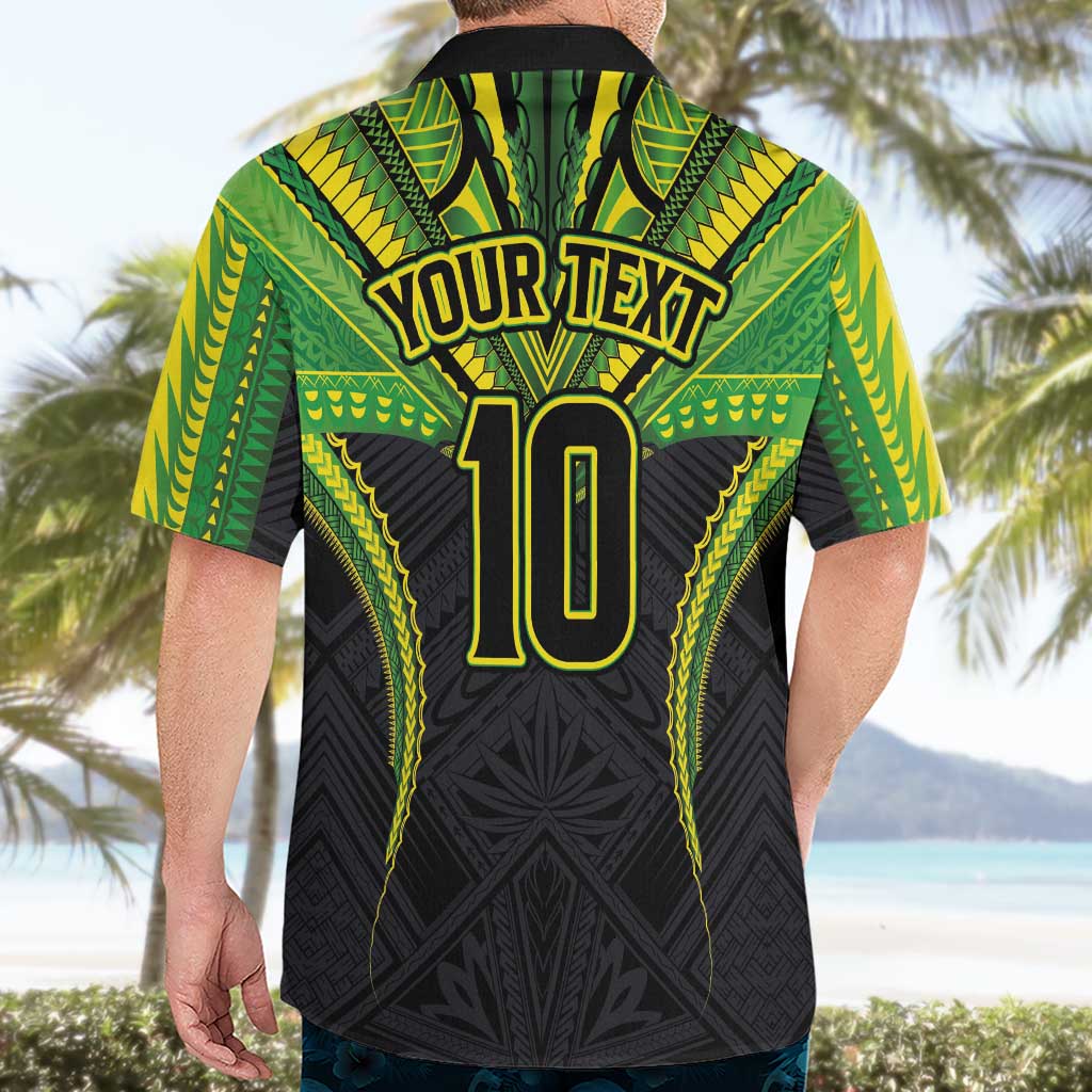 Custom Cook Islands Rugby Hawaiian Shirt Tatau Art Sport Style Black Color LT03 - Polynesian Pride