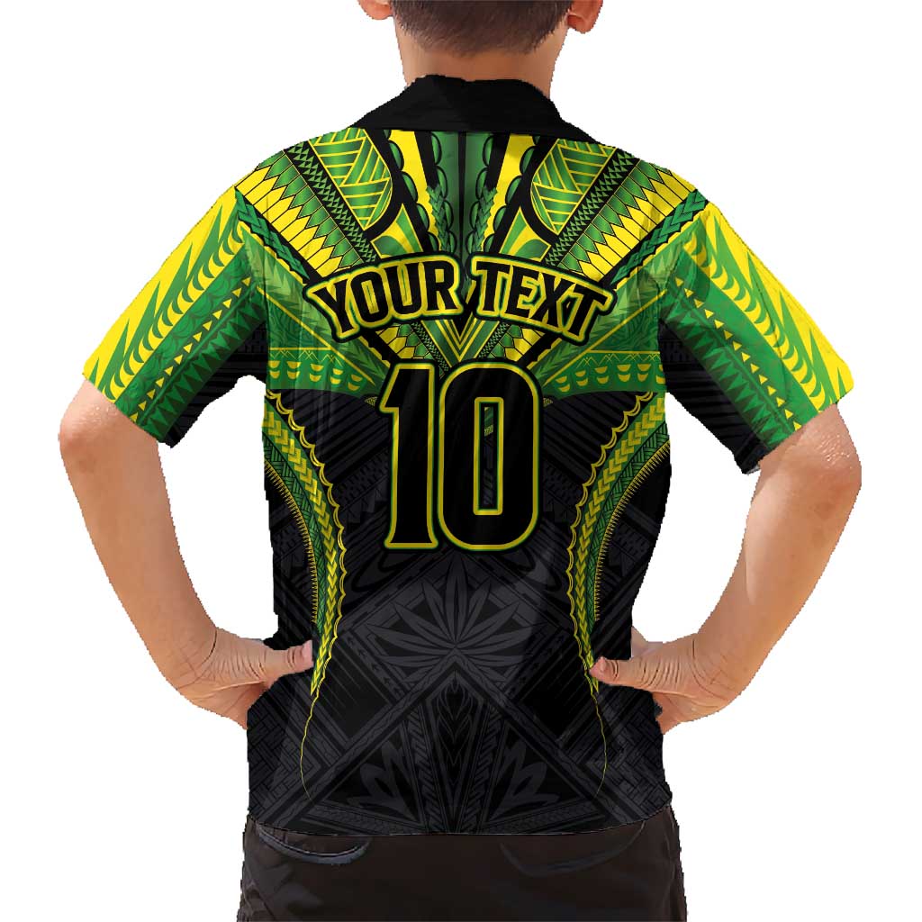 Custom Cook Islands Rugby Hawaiian Shirt Tatau Art Sport Style Black Color LT03 - Polynesian Pride