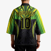Custom Cook Islands Rugby Kimono Tatau Art Sport Style Black Color