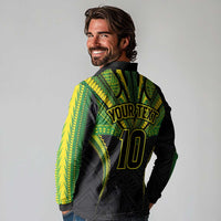 Custom Cook Islands Rugby Long Sleeve Polo Shirt Tatau Art Sport Style Black Color