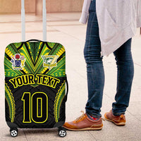 Custom Cook Islands Rugby Luggage Cover Tatau Art Sport Style Black Color LT03 Black - Polynesian Pride