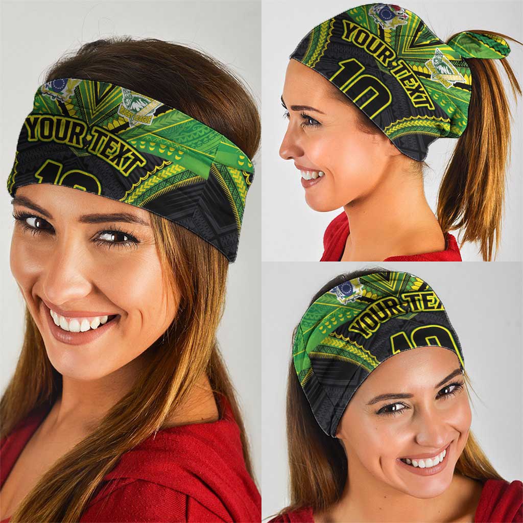 Custom Cook Islands Rugby Neck Gaiter Tatau Art Sport Style Black Color