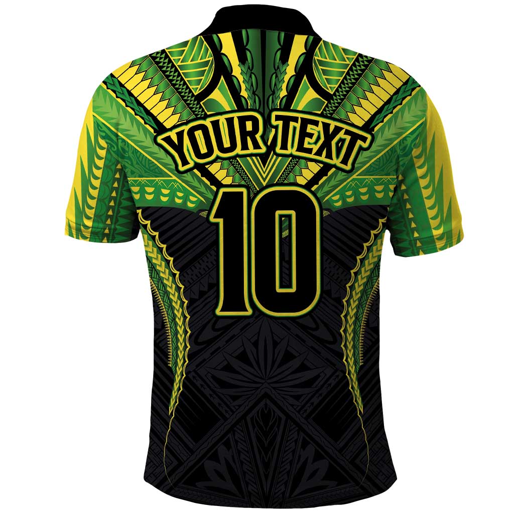 Custom Cook Islands Rugby Polo Shirt Tatau Art Sport Style Black Color