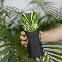 Custom Cook Islands Rugby Skinny Tumbler Tatau Art Sport Style Black Color