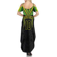 Custom Cook Islands Rugby Summer Maxi Dress Tatau Art Sport Style Black Color