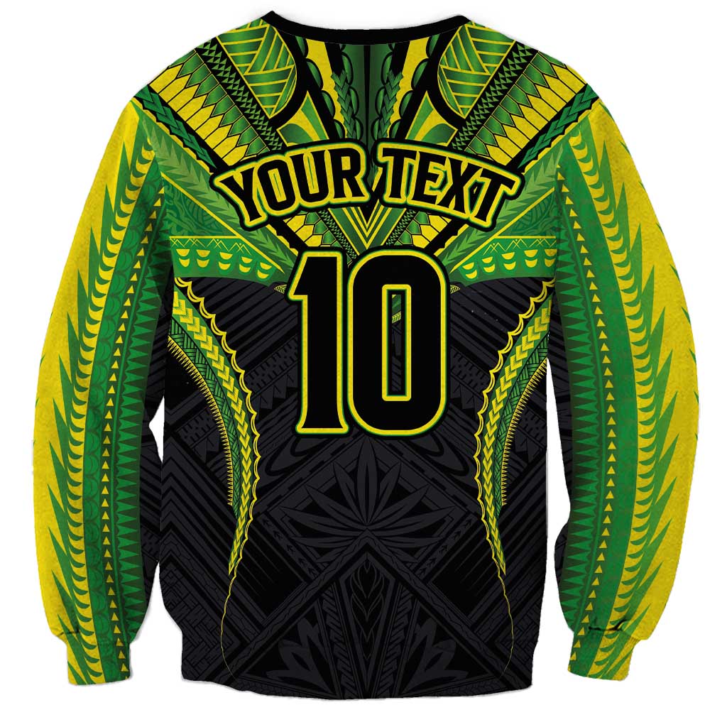 Custom Cook Islands Rugby Sweatshirt Tatau Art Sport Style Black Color