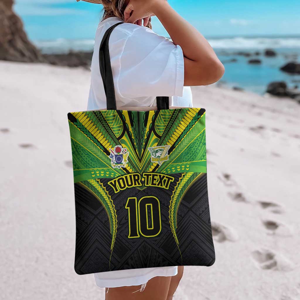 Custom Cook Islands Rugby Tote Bag Tatau Art Sport Style Black Color