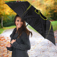 Custom Cook Islands Rugby Umbrella Tatau Art Sport Style Black Color