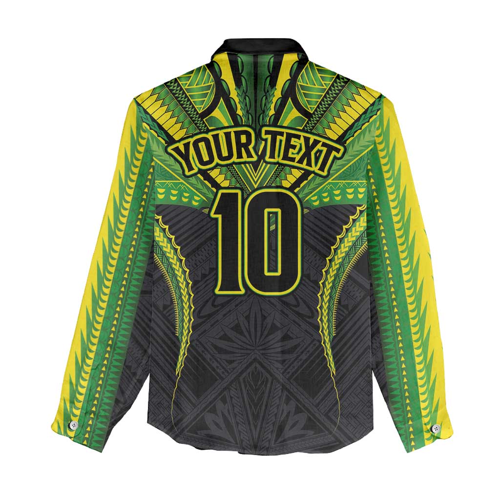 Custom Cook Islands Rugby Women Casual Shirt Tatau Art Sport Style Black Color