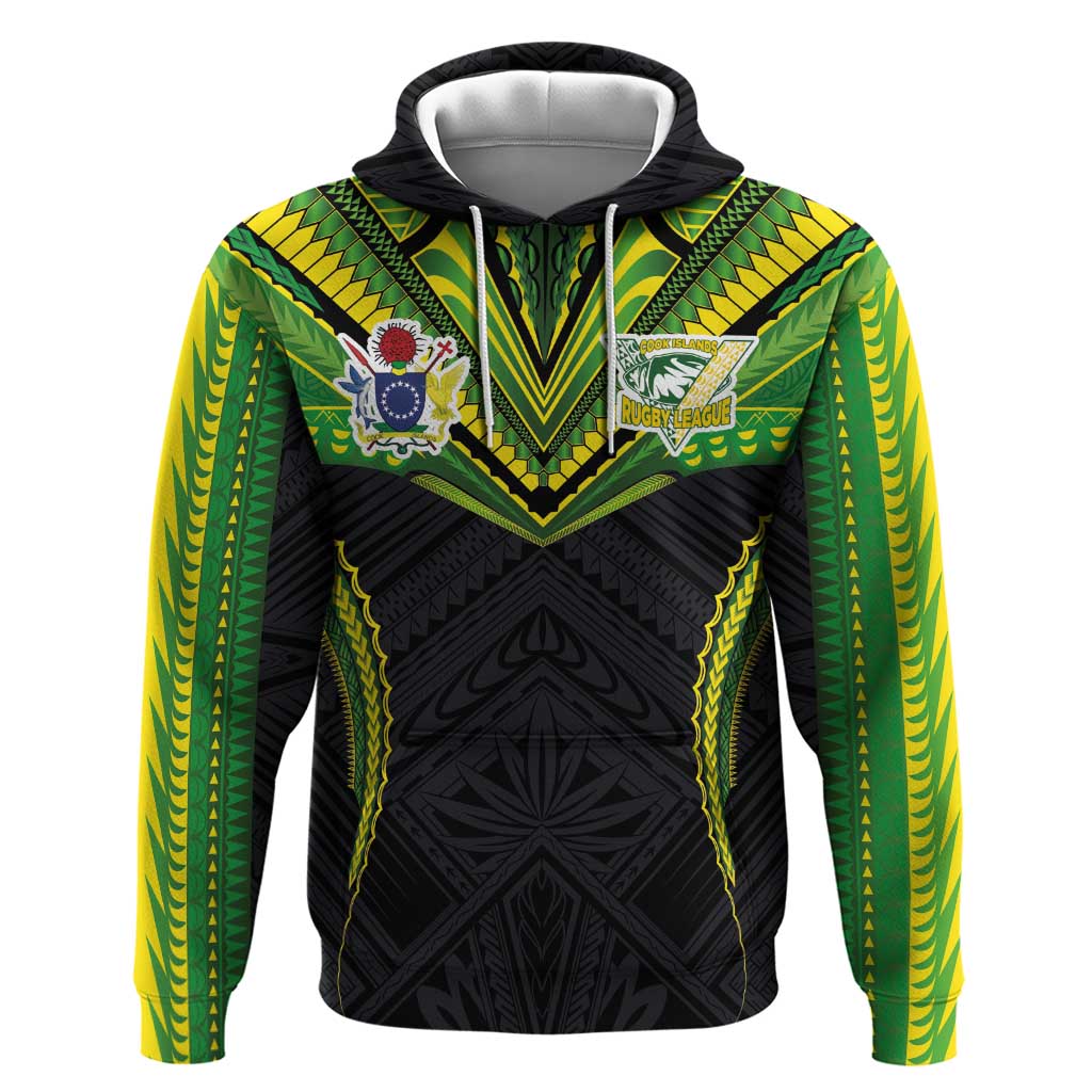 Custom Cook Islands Rugby Zip Hoodie Tatau Art Sport Style Black Color LT03 Pullover Hoodie Black - Polynesian Pride