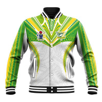 Custom Cook Islands Rugby Baseball Jacket Tatau Art Sport Style White Color LT03 Unisex White - Polynesian Pride