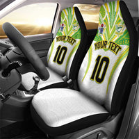 Custom Cook Islands Rugby Car Seat Cover Tatau Art Sport Style White Color LT03 - Polynesian Pride