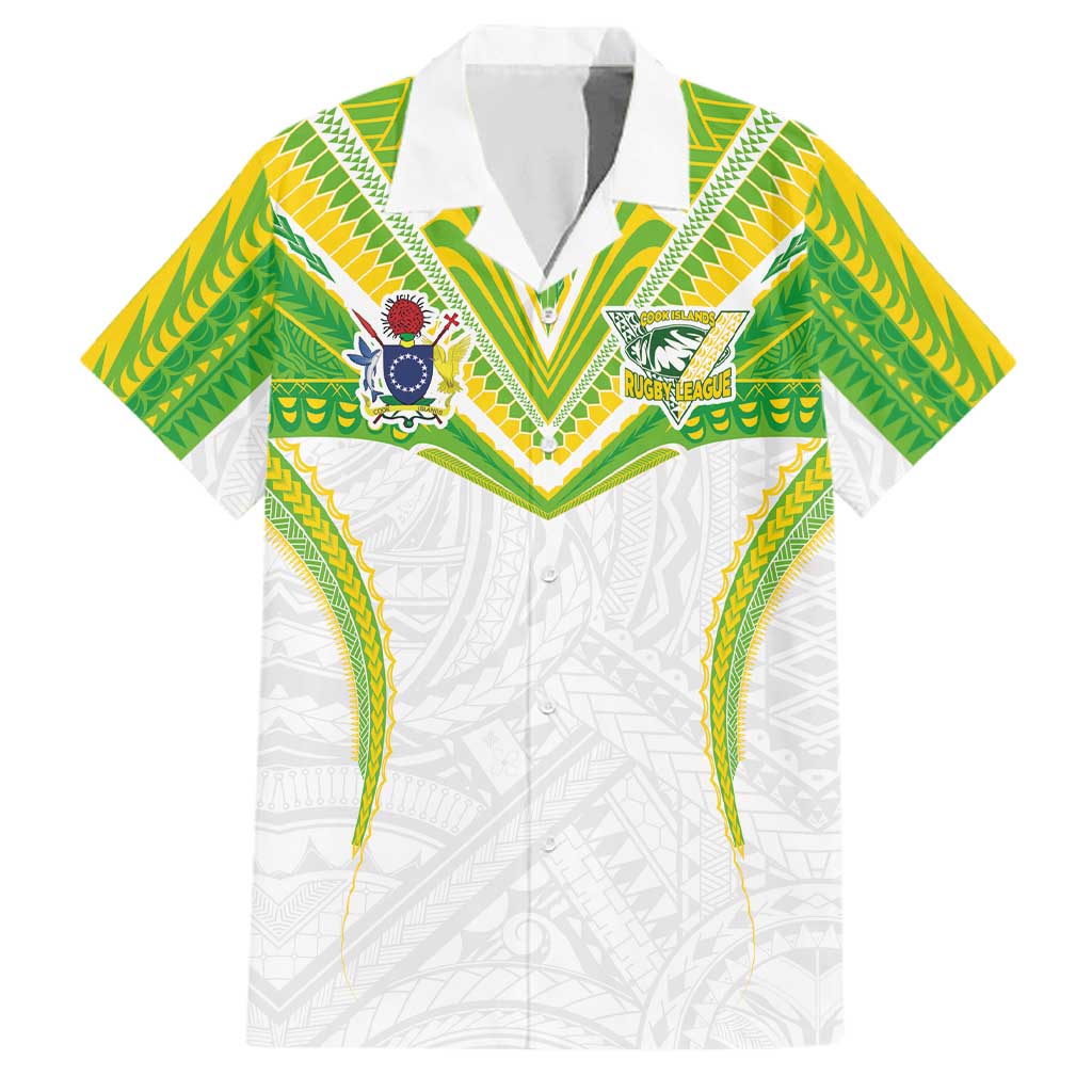 Custom Cook Islands Rugby Family Matching Mermaid Dress and Hawaiian Shirt Tatau Art Sport Style White Color