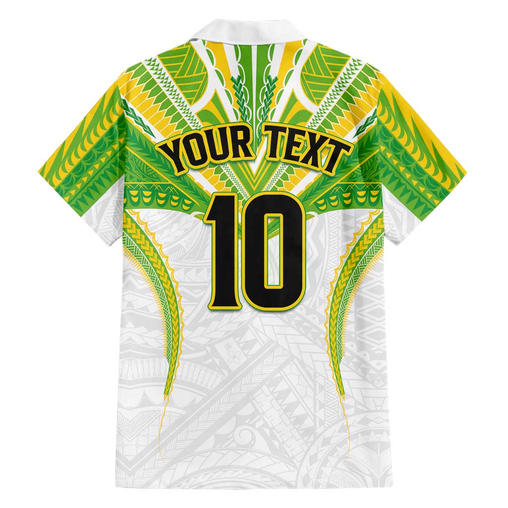 Custom Cook Islands Rugby Family Matching Off Shoulder Short Dress and Hawaiian Shirt Tatau Art Sport Style White Color