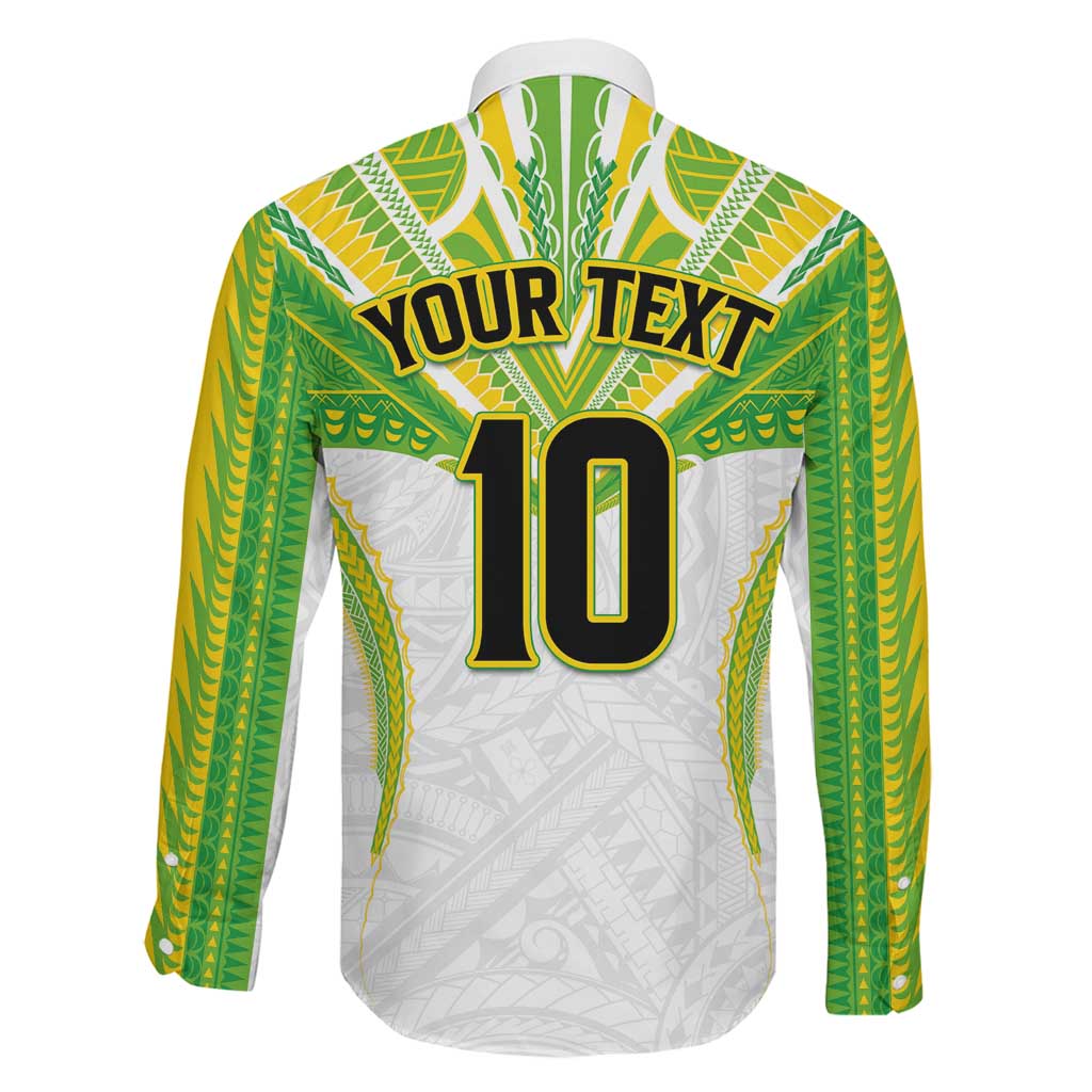 Custom Cook Islands Rugby Family Matching Puletasi and Hawaiian Shirt Tatau Art Sport Style White Color