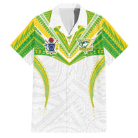 Custom Cook Islands Rugby Family Matching Tank Maxi Dress and Hawaiian Shirt Tatau Art Sport Style White Color