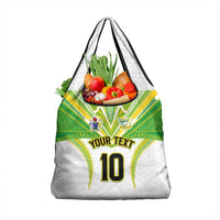 Custom Cook Islands Rugby Grocery Bag Tatau Art Sport Style White Color