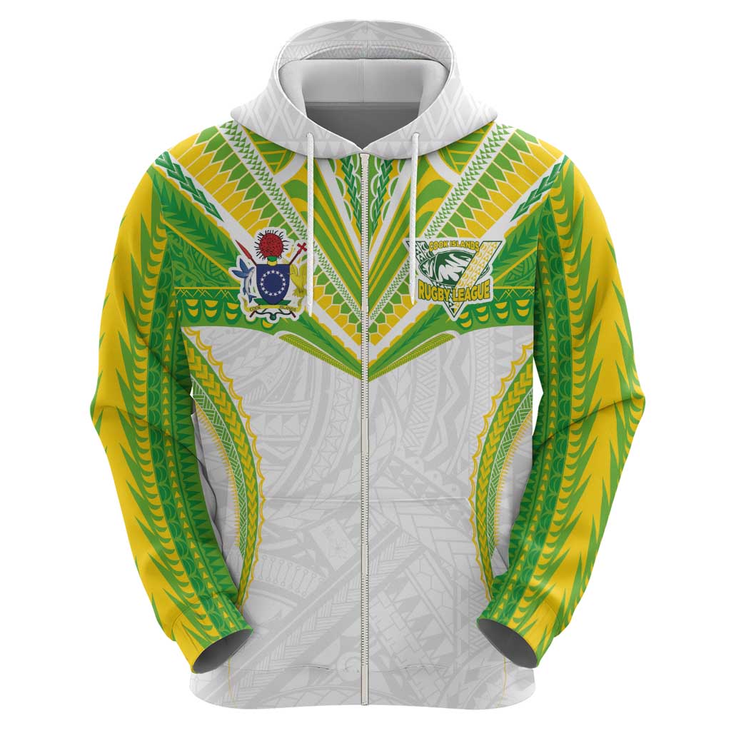 Custom Cook Islands Rugby Hoodie Tatau Art Sport Style White Color