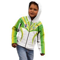 Custom Cook Islands Rugby Kid Hoodie Tatau Art Sport Style White Color